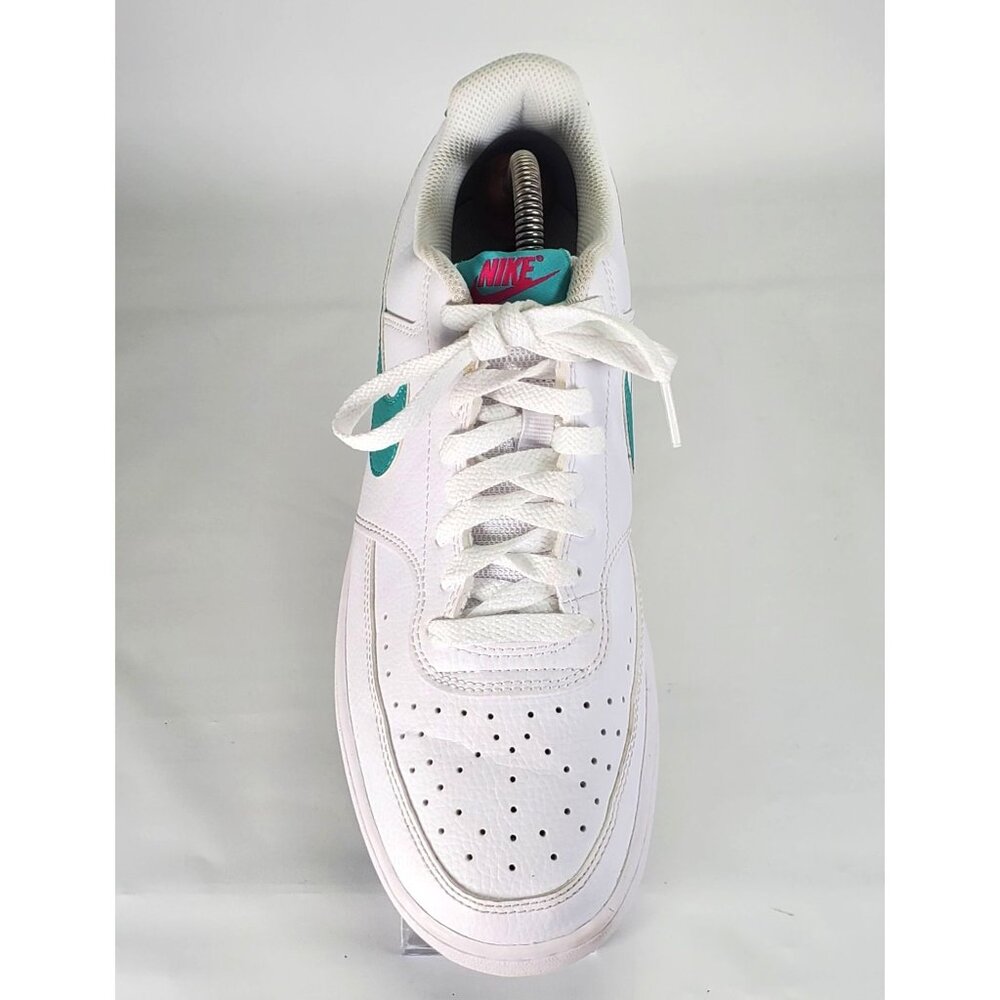 Nike Women's Teal Pink  Leather Court Vision White Washed Shoe Sz 11.5 1473 - Picture 11 of 15